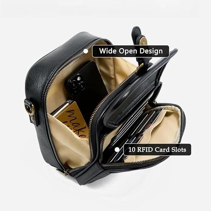 1060 Leather Crossbody Bags for Women Anti-Theft Vegan Purse - Image 8