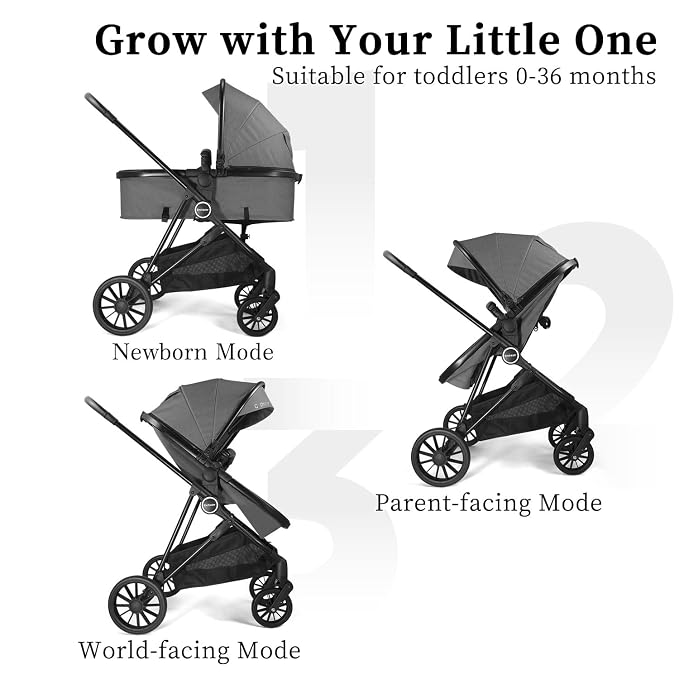 Lite 2.0 Baby Stroller with Newborn Mode, 2-in-1 Foldable Infant Stroller with - Image 2