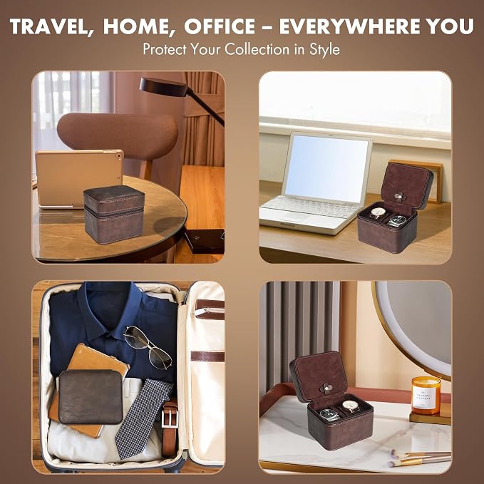 TSA-Friendly 2 Slot Watch Travel Case - Image 7