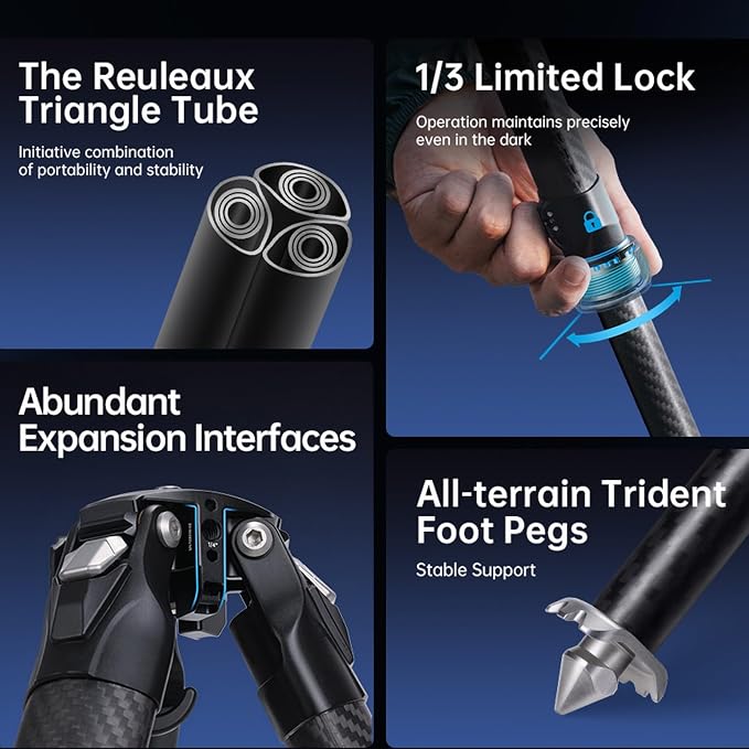 FALCAM TreeRoot F38 Quick Lock Camera Carbon Fiber Travel Tripod Max Payload - Image 3