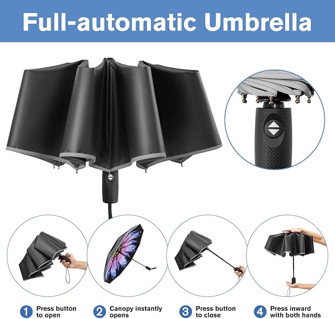 G4Free 42 Inch Eco Windproof Folding Umbrella - Image 4
