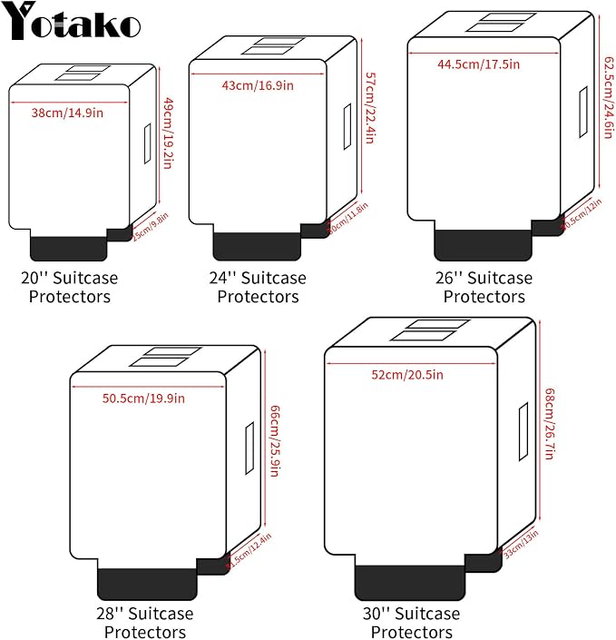 Yotako Clear PVC Suitcase Cover Protectors 28 Inch Luggage Cover - Image 9