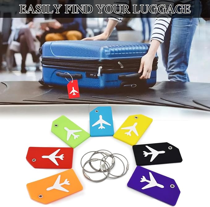 7 Pack Silicone Luggage Tag for Suitcases - Image 7