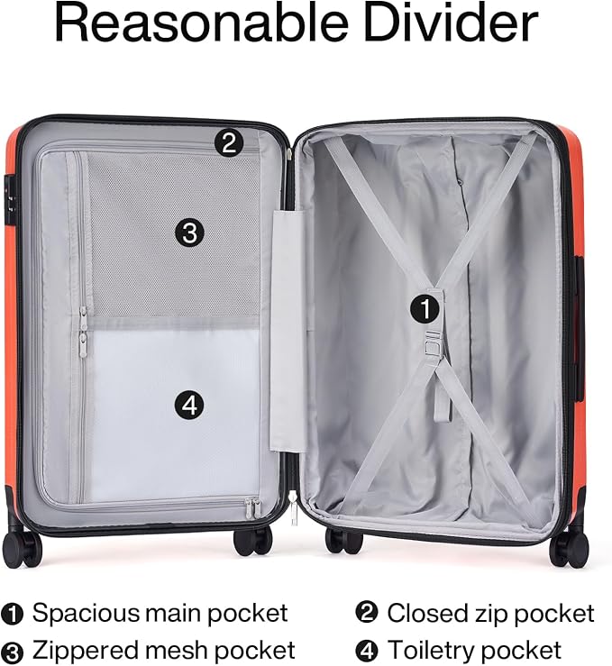 Hanke Expandable Hard Shell Luggage Sets 2 piece Carry on Luggage - Image 7