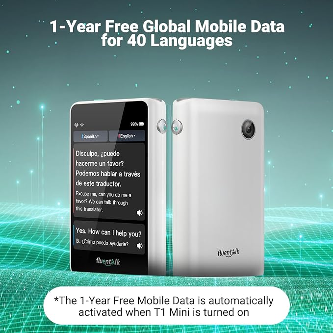 Timekettle, Fluentalk T1 Mini Translator Device No WiFi Needed, Built in 1-Year - Image 2
