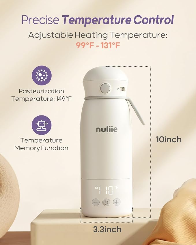 Nuliie Portable Milk Warmer for Travel, Double Leak‑Proof, Heating Milk & Water - Image 5