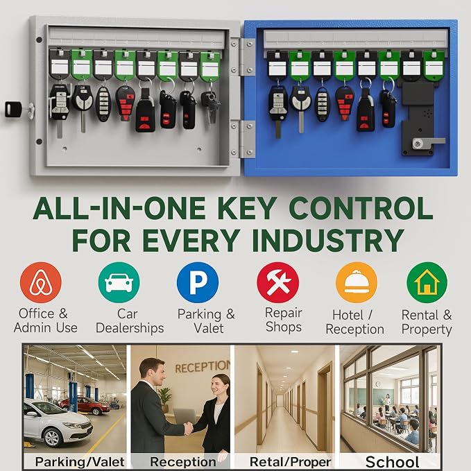 WeHere 16 Key Lock Box Wall Mount, APP Bluetooth/One Time Password Share/Wi-Fi - Image 6