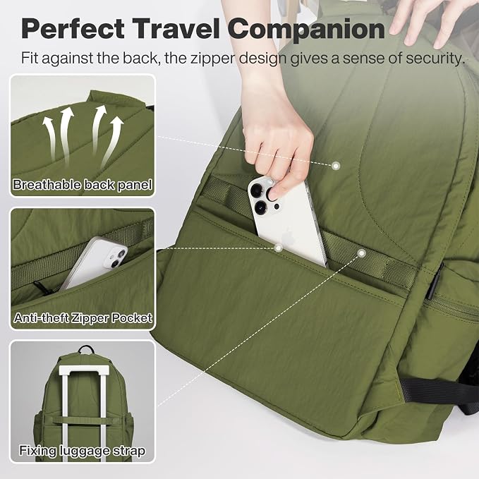 mixi Outdoor Lightweight Backpack Casual Carry On Laptop Backpack Travel Bookbag - Image 7