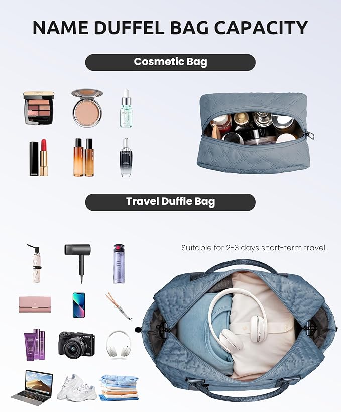 Duffle Overnight Bag for Women, Personalized Weekender - Image 4