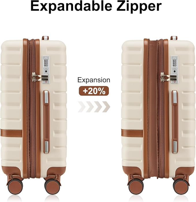 Carry On Luggage Set 22x14x9 Airline Approved， Expandable Hard Shell Suitcase - Image 2