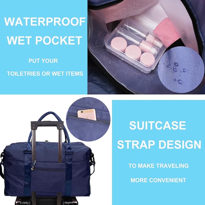 Travel Duffle Bag, Waterproof Sport Tote Gym Bag - Image 5