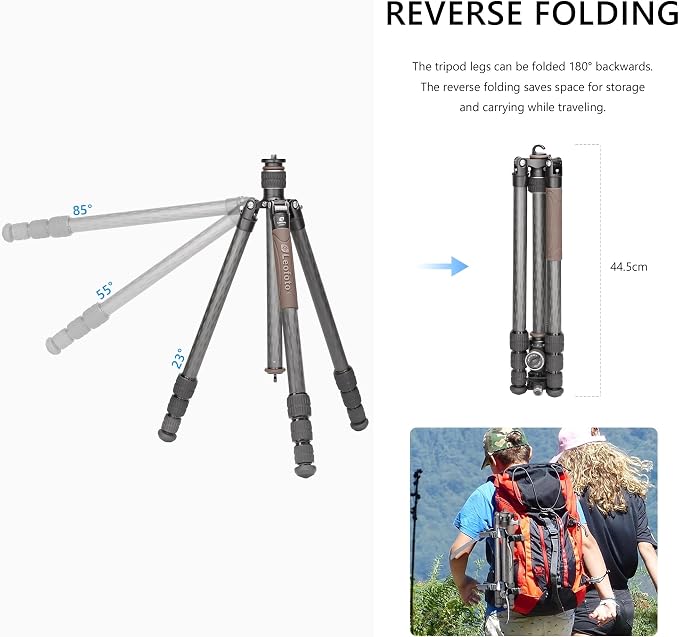 Compact Carbon Fiber Travel Camera Tripod - Image 6