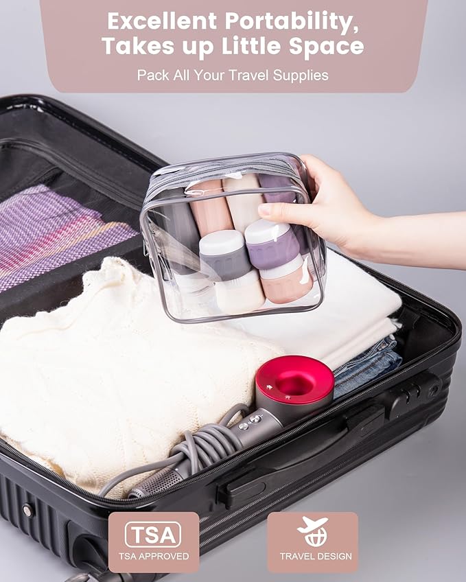 Travel Bottles for Toiletries 8 Pack, Travel Size Toiletries, Tsa Approved - Image 4