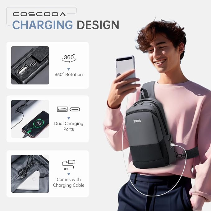 Sling Bag for Men, Anti-theft Crossbody Bag - Image 5