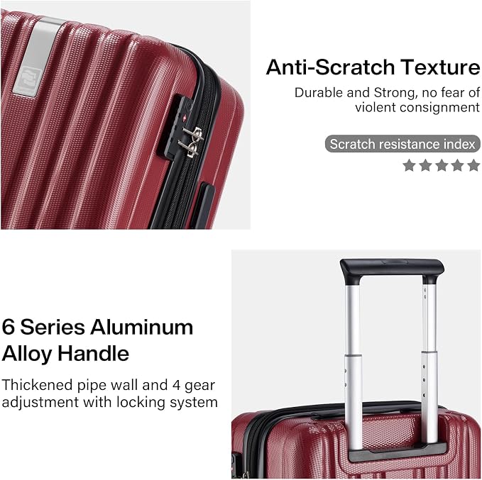 Hanke Expandable Hard Shell Luggage Sets 2 piece Carry on Luggage - Image 6