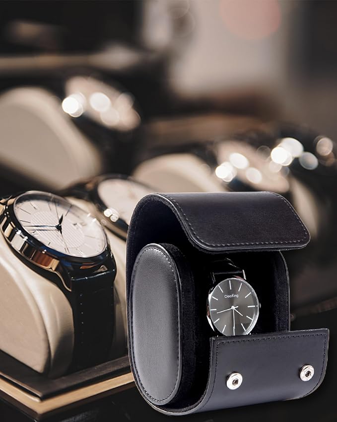 MR.OKAY Single Watch Travel Case-Classic Leather Watch Case - Image 9