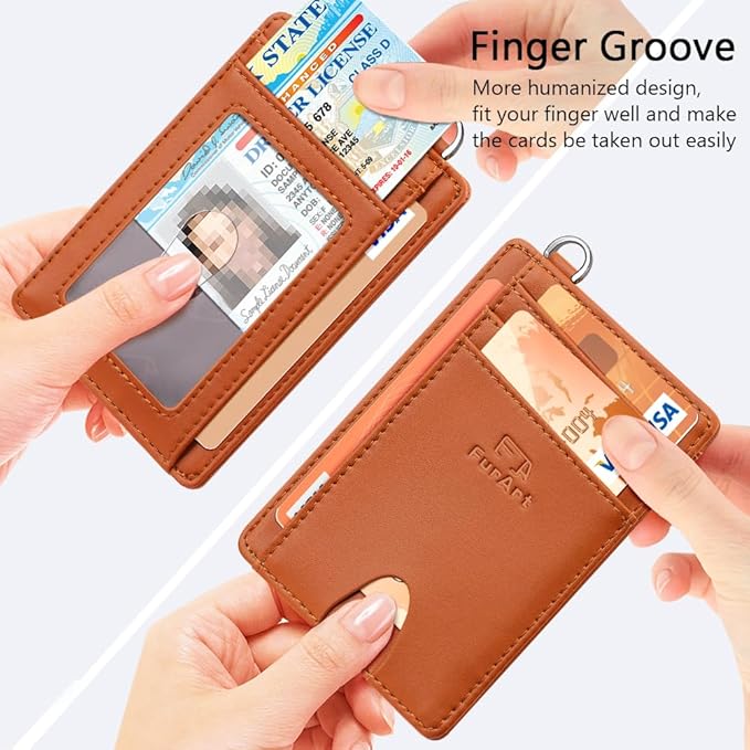 FurArt Slim Minimalist Wallet, Front Pocket Wallets, RFID Blocking, Credit Card - Image 3