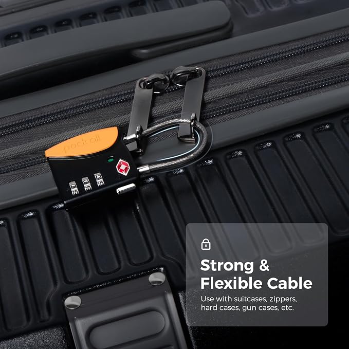 pack all TSA Approved Cable Luggage Locks, 3 Digit Combination Padlocks - Image 3