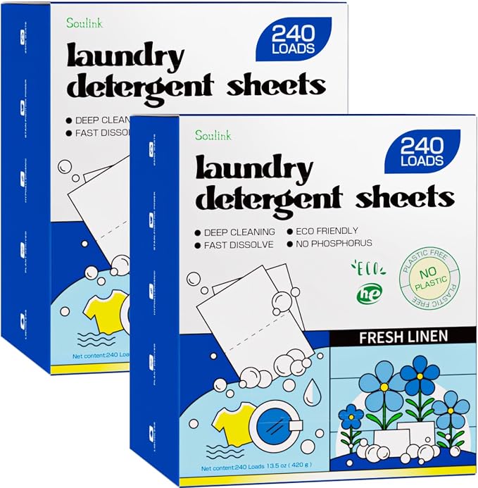 Soulink Laundry Detergent Sheets, 480 Loads by Soulink
