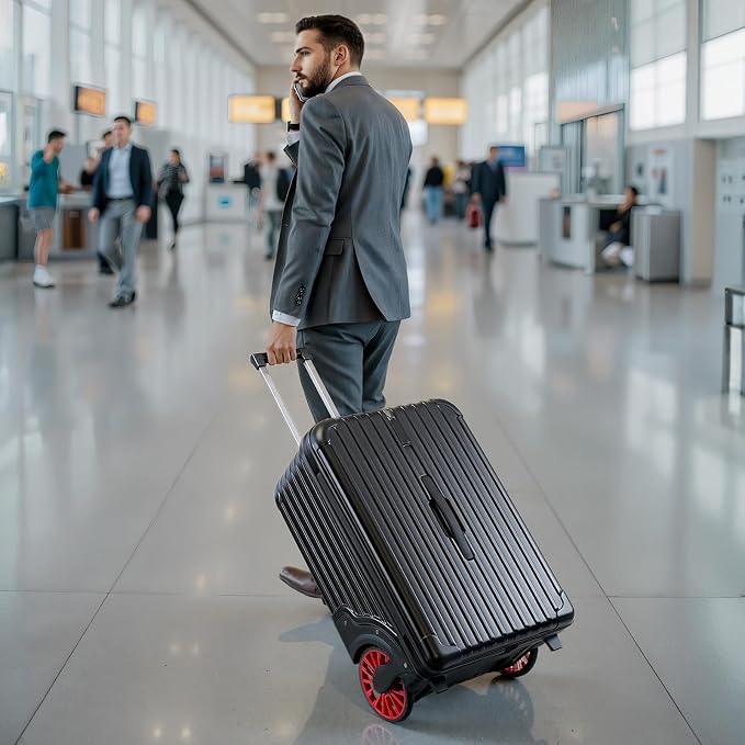 Extra Large Wheels 80L Luggage Hard Shell Suitcase Top Opening Hardside Travel - Image 7