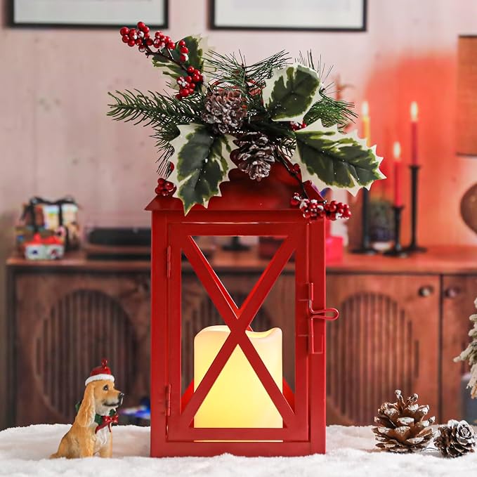 Christmas Lanterns Decorative Outdoor, Waterproof 14.2" Decorative Christmas - Image 2