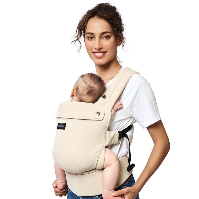 Momcozy Baby Carrier with Natural Cotton Linen, Built to Last, Ergonomic Design by Momcozy