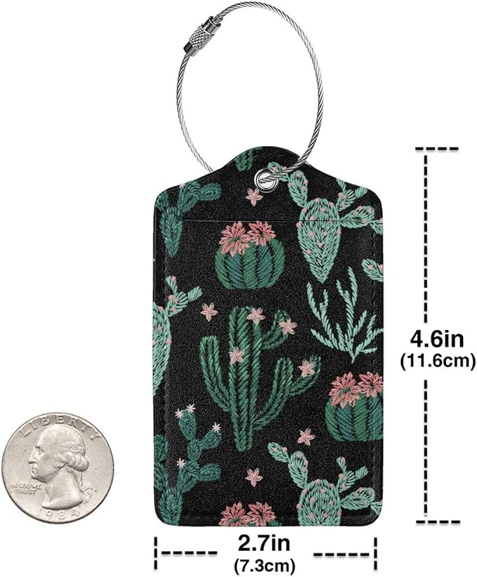 2 Pcs Cute Cactus Luggage Tags for Suitcases for Women Girls Boys Men Travel - Image 5