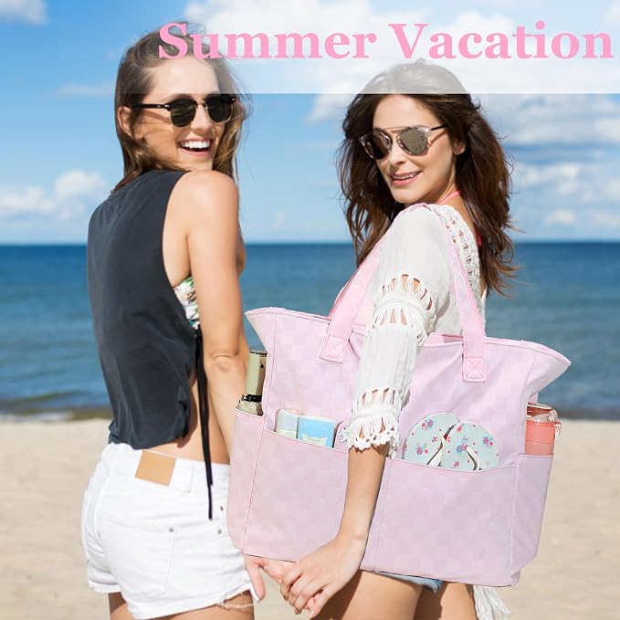 LEDAOU Beach Bag Waterproof Sandproof Women Tote Bag Pool Bag - Image 6