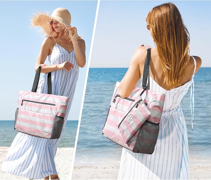 G4Free Beach Bag, Waterproof Sandproof Beach Tote Bag, Large Capacity Foldable - Image 2