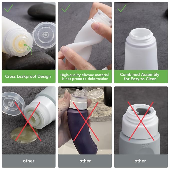 Valourgo TSA Approved 3.4oz Portable Toiletry Bottles, BPA Free Leak Proof - Image 2