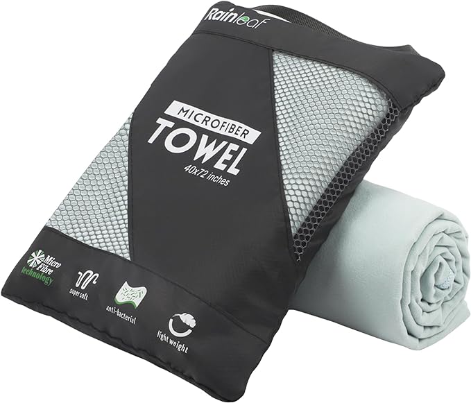 Rainleaf Microfiber Towel Perfect Travel & Gym & Camping Towel. Quick Dry by Rainleaf
