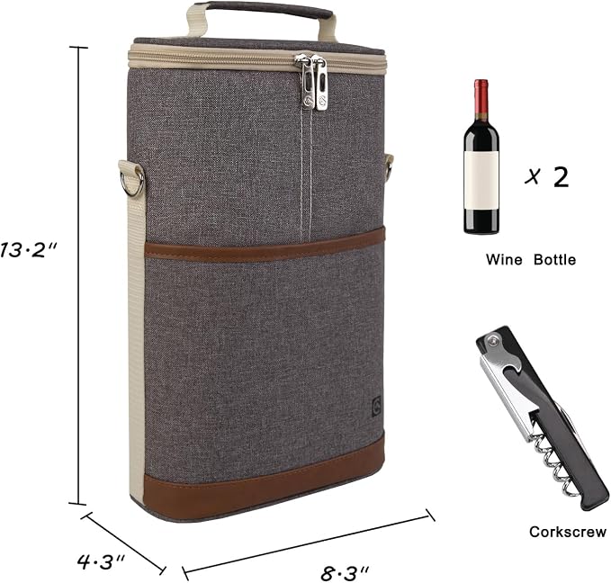 ALLCAMP OUTDOOR GEAR 2 Bottle Wine Tote Carrier - Image 2