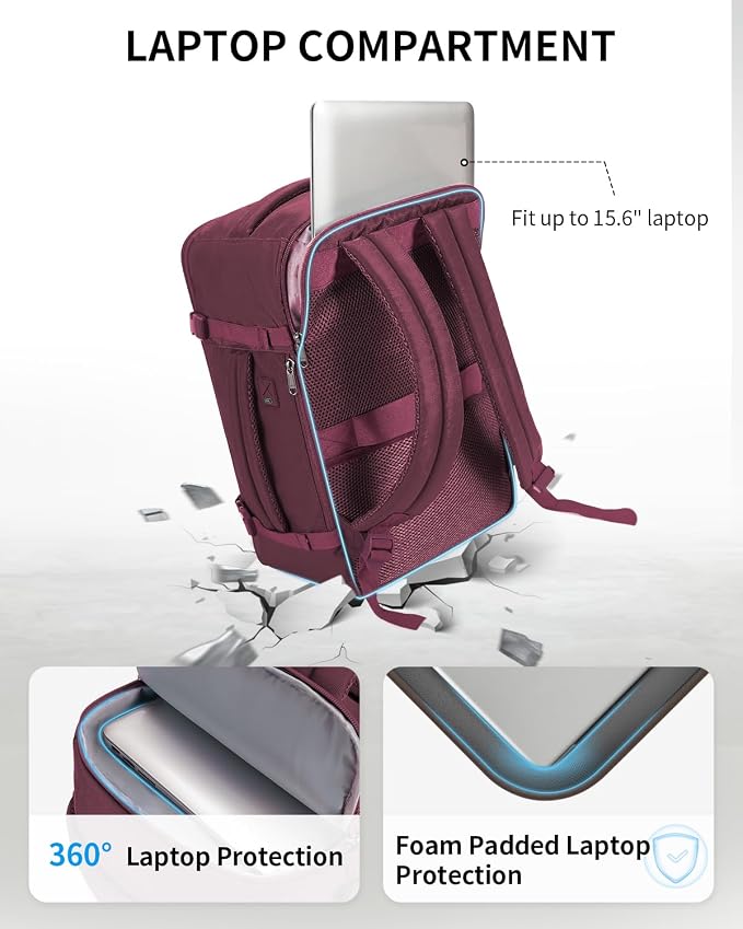 ECOHUB Travel Backpack for Women, Carry on Backpack - Image 3
