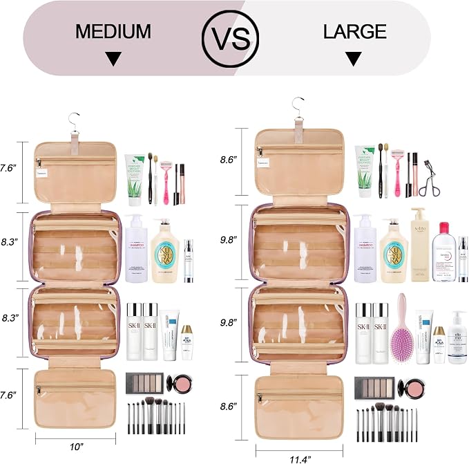 Travel Hanging Toiletry Bag for Women, - Image 3