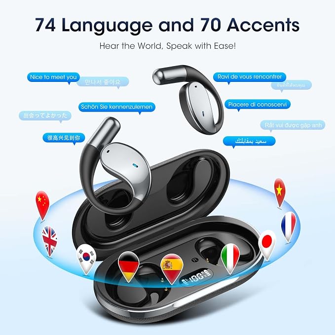 AI Translation Earbuds Real Time, 2025 Upgraded 144 Language Translator Earbuds - Image 2