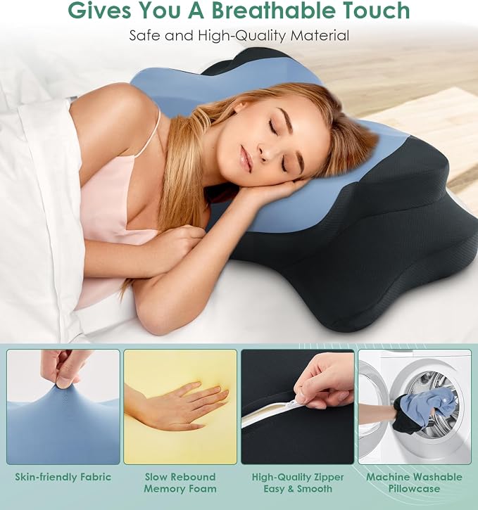 DONAMA Cervical Pillow for Sleeping, Contour Memory Foam Pillow for Neck and - Image 7