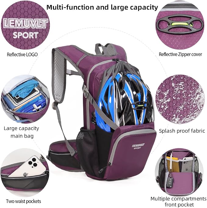 Hiking Daypack Waterproof Biking Backpack 15L Lightweight Durable Backpack - Image 5
