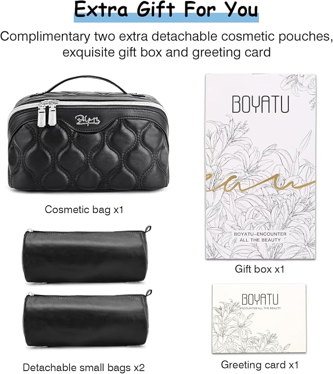 Travel Makeup Bags for Women Cosmetic Bag: Puffy Make up Bags Set of 3 - Image 8