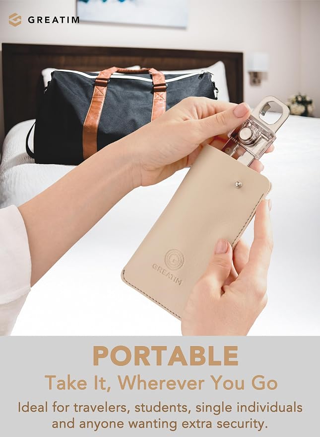 Greatim Portable Door Lock for Travel Hotel Safety, Stainless Steel Security - Image 9