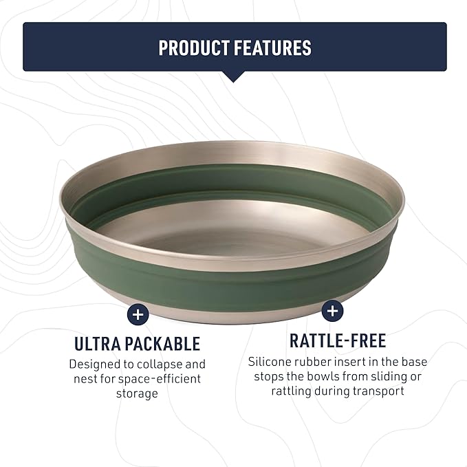 Sea to Summit Detour Stainless Steel Collapsible Bowl, Beluga Black - Image 3