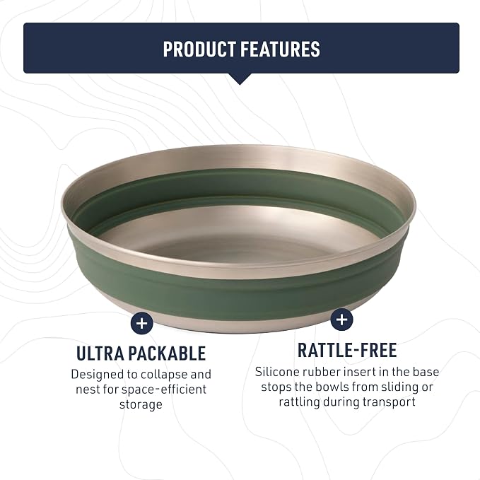 Sea to Summit Detour Stainless Steel Collapsible Bowl, Bombay Brown - Image 3