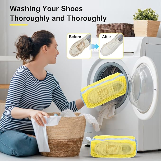 Shoe Bag for Washing Machine 2PCS, Reusable Laundry Shoe Bag for Washer & - Image 2