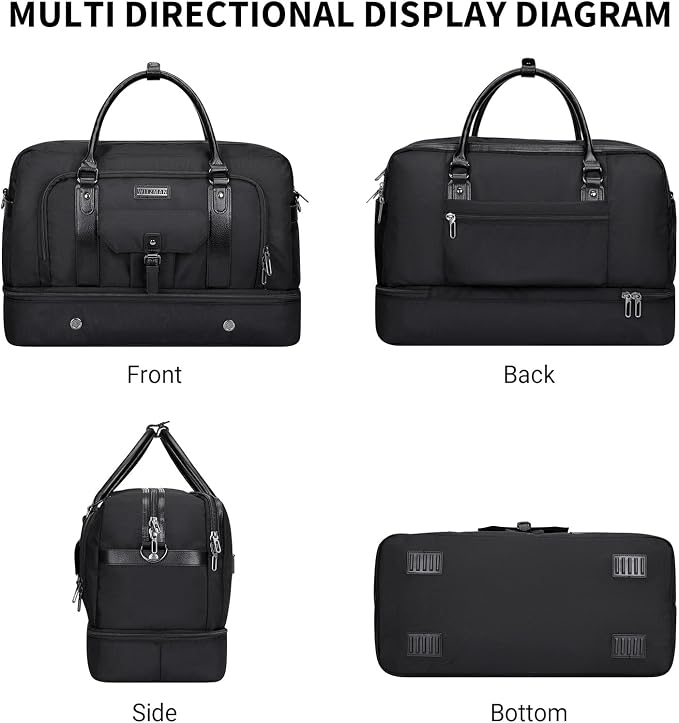WITZMAN Weekender Bags for Men Women Carry On Duffle Overnight Bag - Image 8