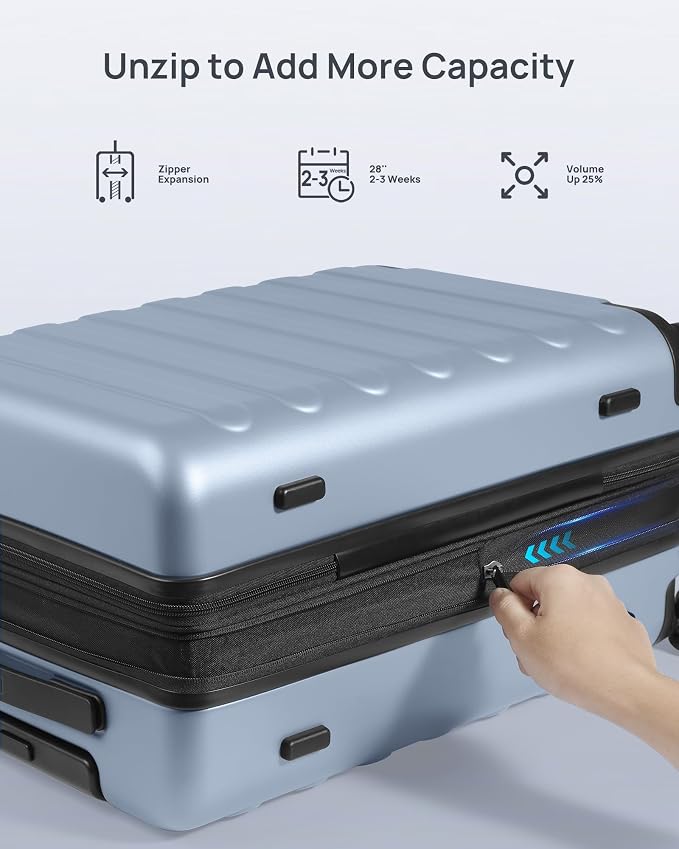 Carry on Luggage 22 X 14 X 9 Airline Approved, 20 Inch Luggage - Image 5