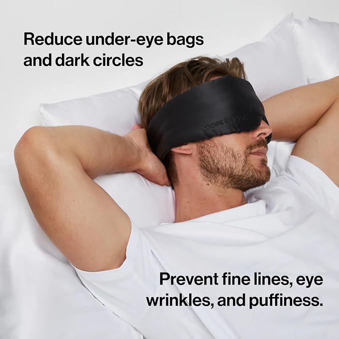 Dore & Rose Deep Sleep Mask Light Blocking, 23 Momme Mulberry Silk Eye Mask - Image 7