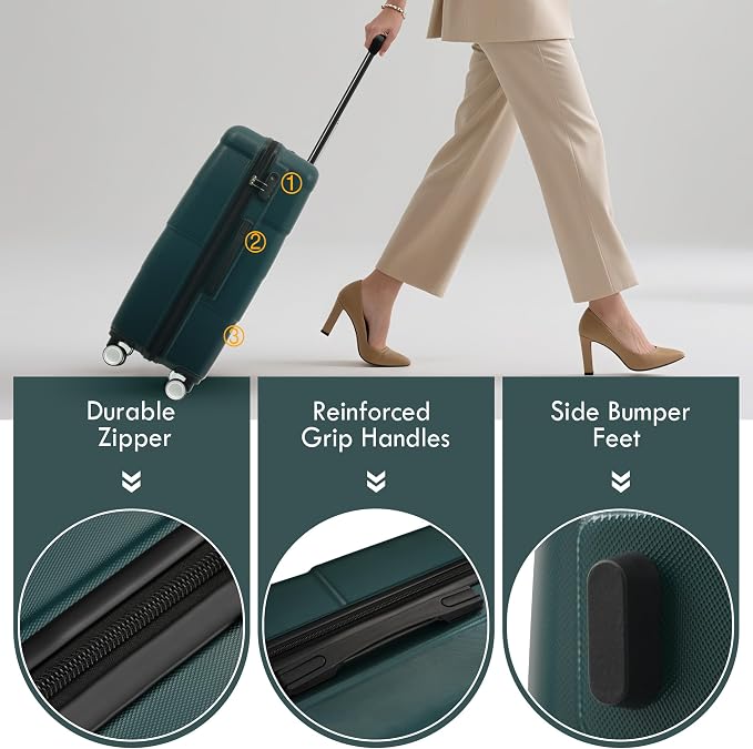 Merax Luggage Sets of 3 Piece Carry on Suitcase Airline Approved, Hardcase - Image 4