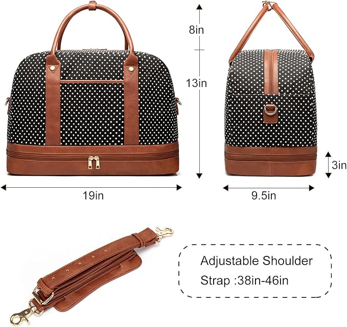 Weekender Bag for Women Canvas Overnight Bag Large Travel Tote Bag Carry on - Image 7