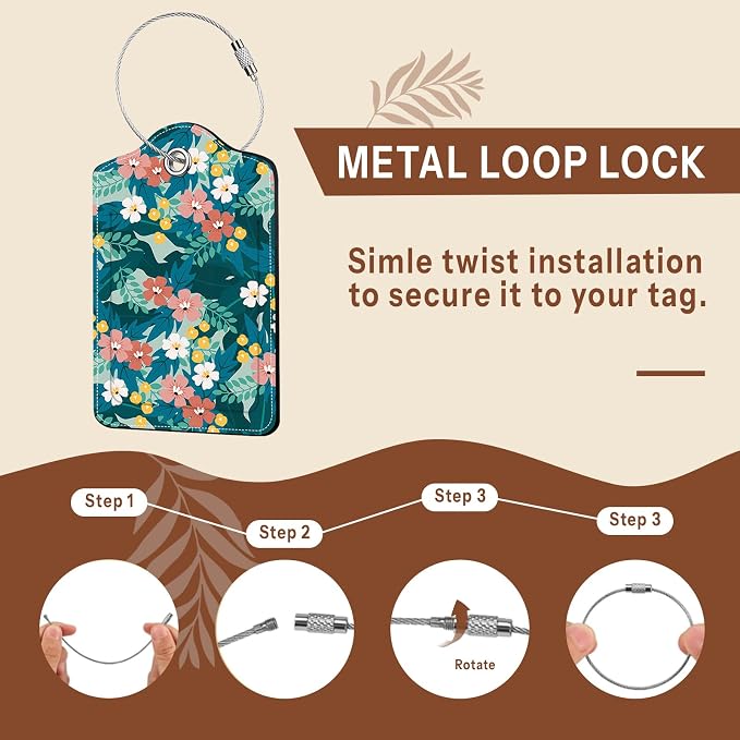 2 Pcs Floral Luggage Tag for Suitcases - Image 5