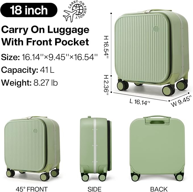 mixi Carry On Luggage, Rolling Travel Suitcase - Image 6