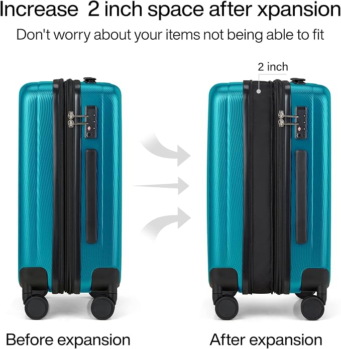 Hanke 24 Inch Expandable Checked Luggage Lightweight PC Hard Case Luggage - Image 3